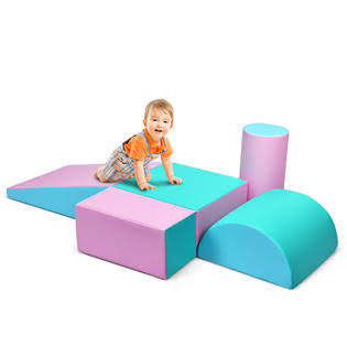 Pink 5-Piece Foam Blocks Soft Climber Play Set Z984