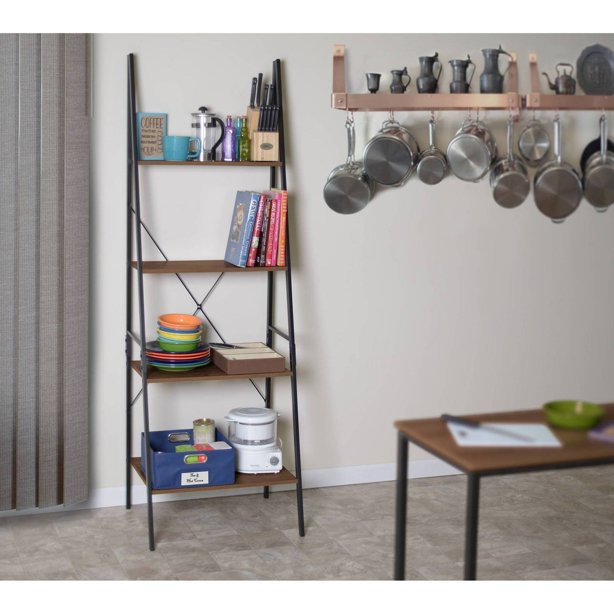 72x22 Ladder Bookcase Urban Walnut T667340