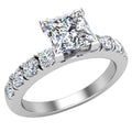 18K White Gold Princess Solitaire Diamond Ring 1.20 Carat J505