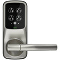 Satin Nickel Smart Touchscreen Door Latch Lock with Fingerprint and Bluetooth R4464