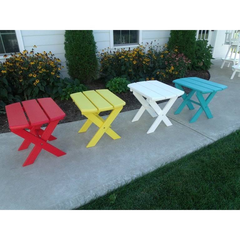 Lime Green Recycled Poly Lumber Folding End Table W726995