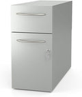 Slim 2-Drawer Mini Filing Cabinet - 18.25in H x 22in D x 9in W - Silver K48217