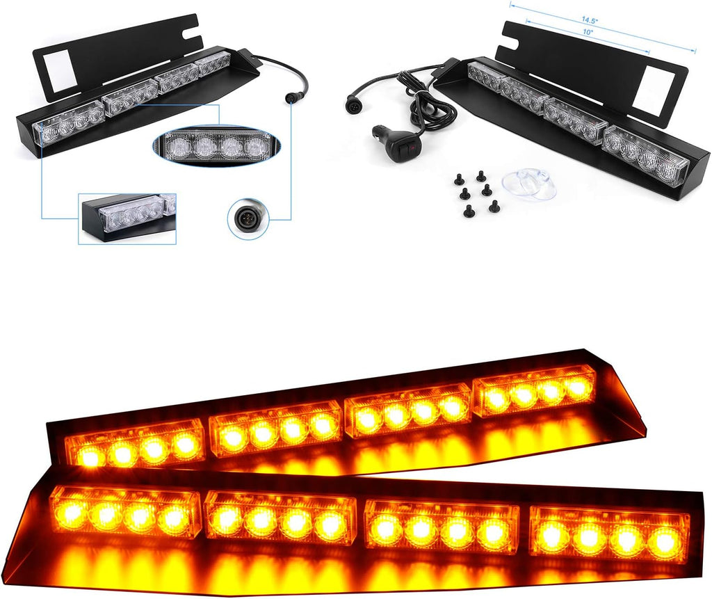 32 LED Red & Blue Emergency Strobe Light Bar S238674